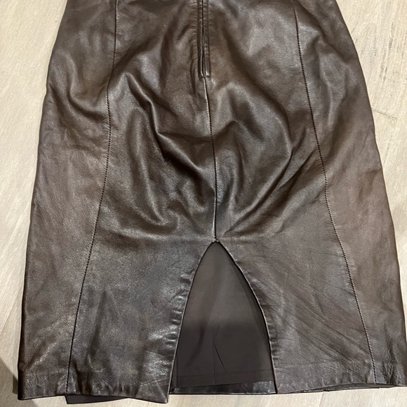 Danier Leather Brown Pencil Skirt - Picture 3 of 3